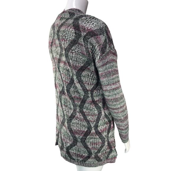 Soft Surroundings Womens Size S/M Sweater Cardigan Black Grey Knit Open - Picture 8 of 15